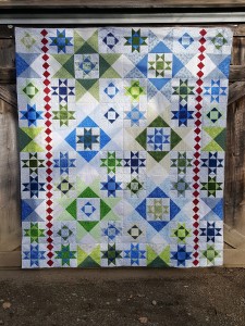 Eventide Quilt Top in Blues and Greens