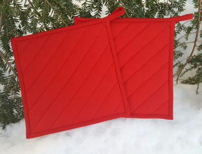 Solid Pair Quilted Potholders